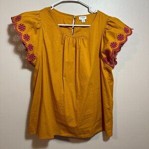 J. Crew Embroidered Blouse Size M